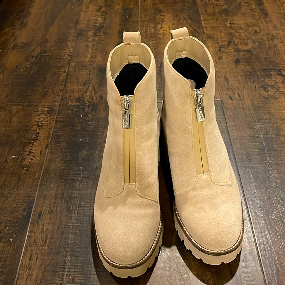 Blondo Cream Ankle Boots